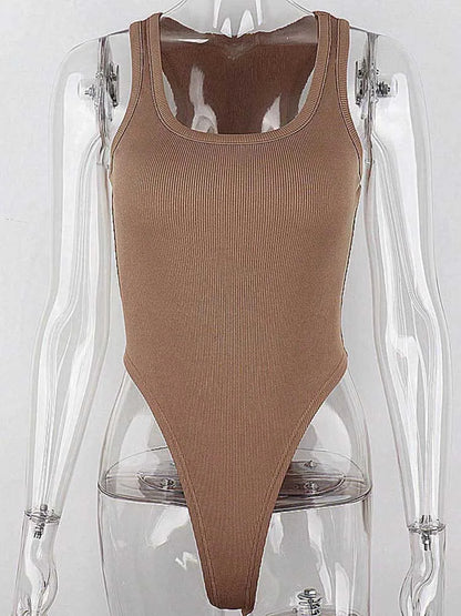 Skinny Fit Off-Shoulder Bodysuit in Solid Color – Perfect for Summer Parties